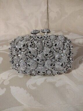 Boutique De FGG Silver Crystal Encrusted Skull Bag! 🔥